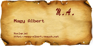 Magy Albert névjegykártya